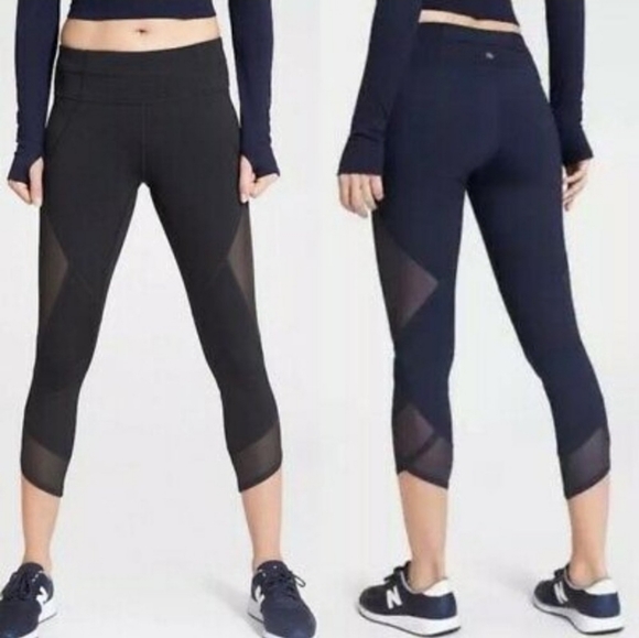 Athleta Black Aura Sonar Mesh Capri - Picture 1 of 5